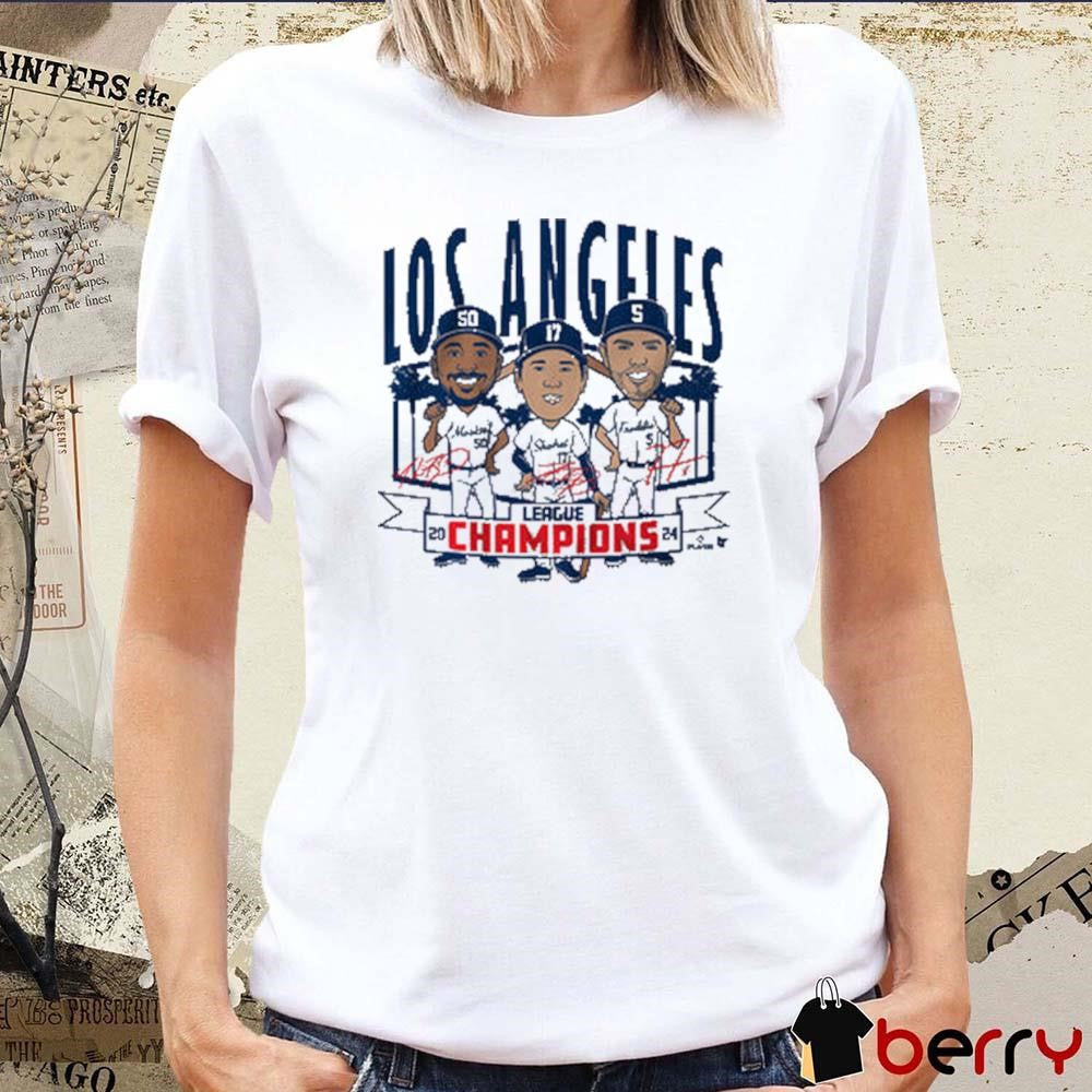 Los Angeles Dodgers Baseball League Champions Caricatures MLB 2024 Signatures t-shirt