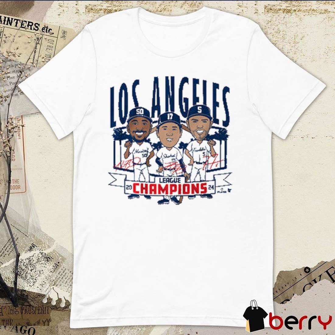 Los Angeles Dodgers Baseball League Champions Caricatures MLB 2024 Signatures t-shirt