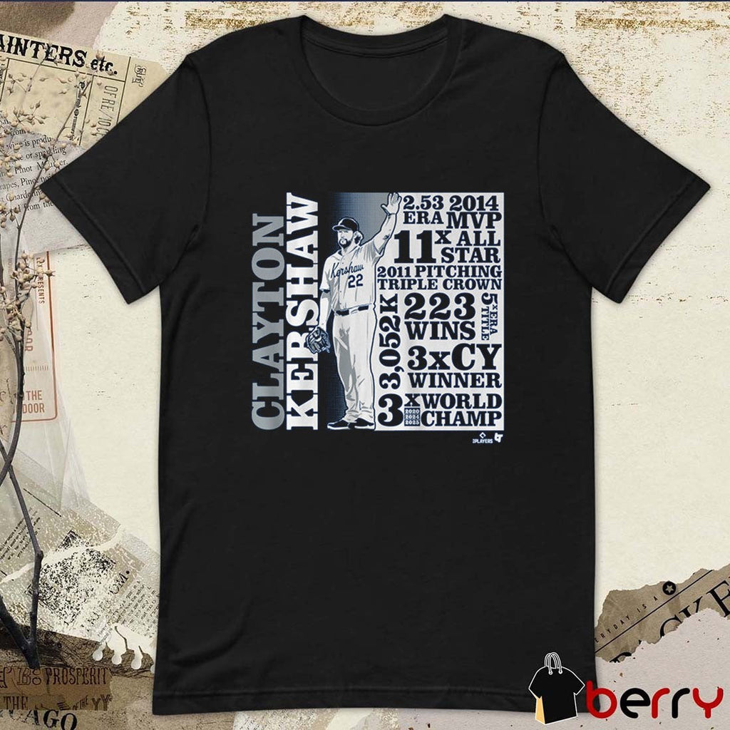 Los Angeles Dodgers Clayton Kershaw GOAT List 3x CY Winner 3x World Champs Defeat Toronto Blue Jays t-shirt