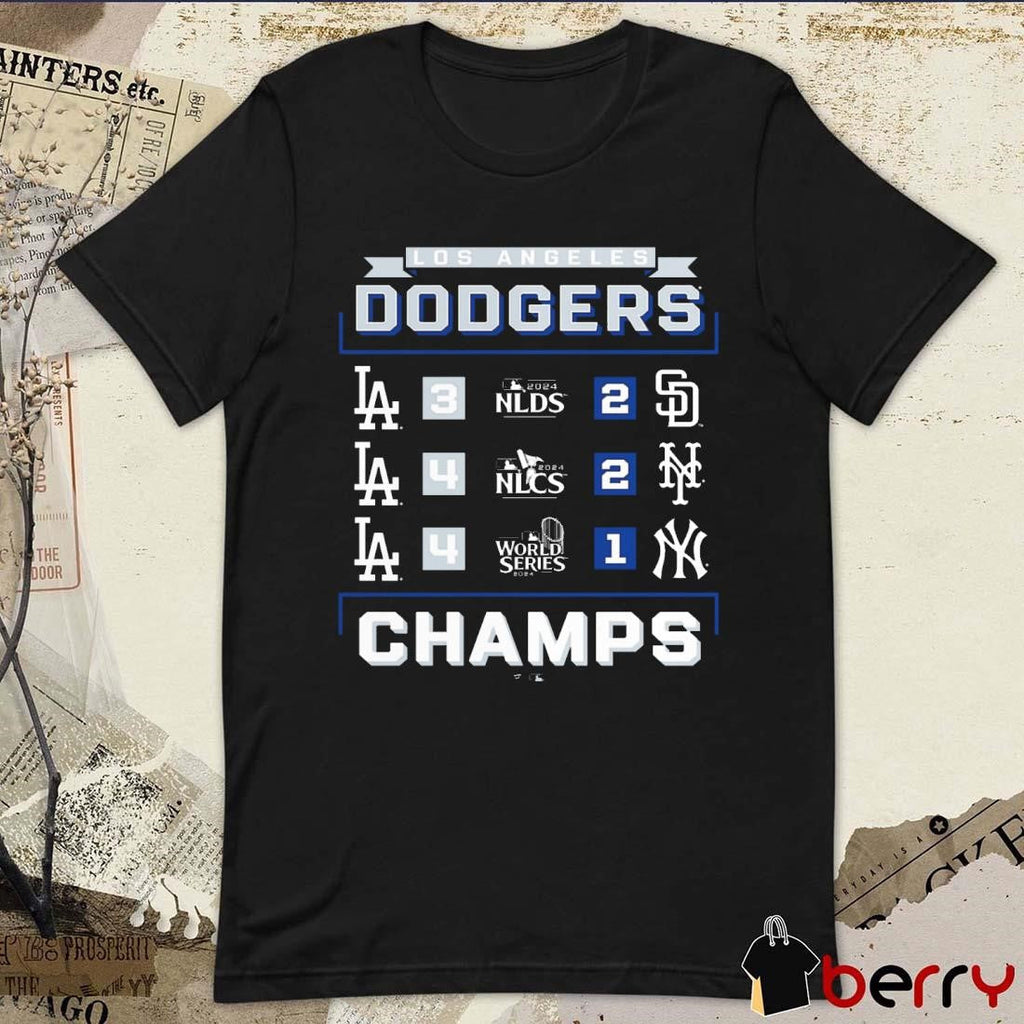 Los Angeles Dodgers MLB 2024 NLDS NLCS World Series Champions Schedule t-shirt