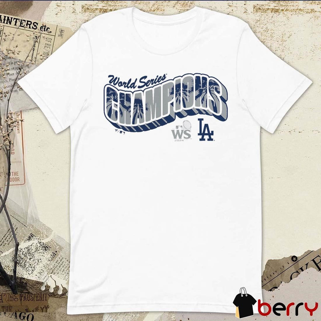 Los Angeles Dodgers MLB 2024 World Series Champions Palm Tree Letter t-shirt