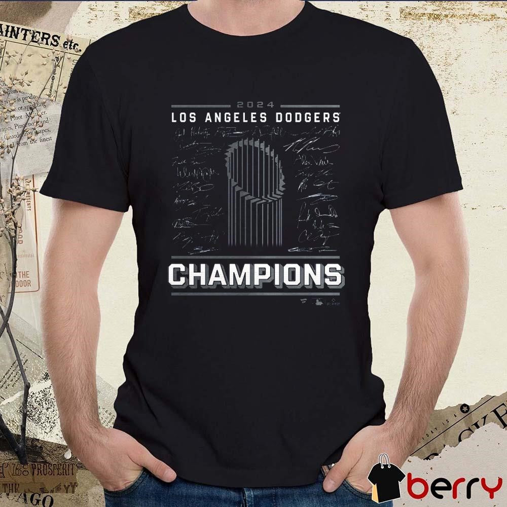 Los Angeles Dodgers MLB 2024 World Series Champions Players Signatures Roster t-shirt