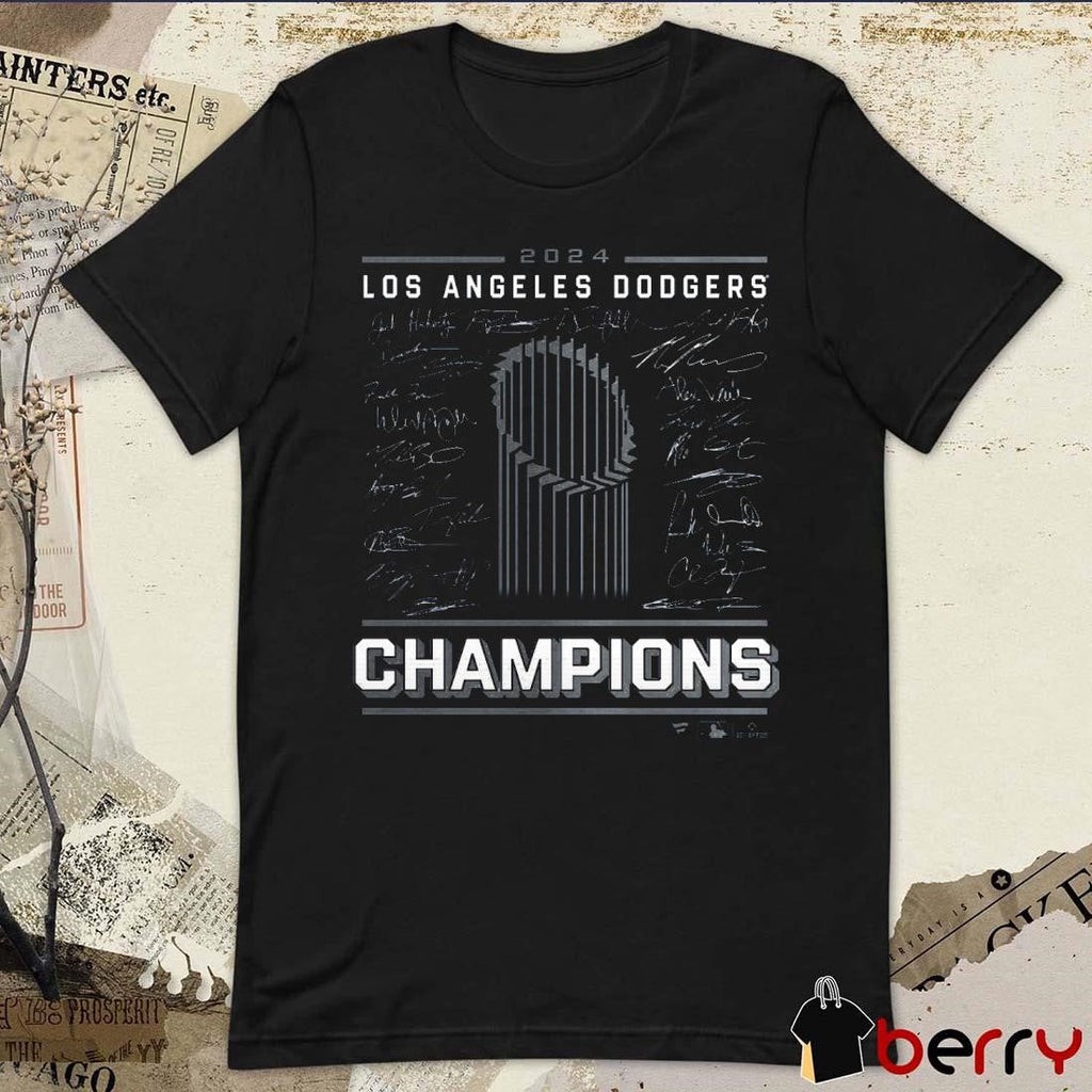 Los Angeles Dodgers MLB 2024 World Series Champions Players Signatures Roster t-shirt