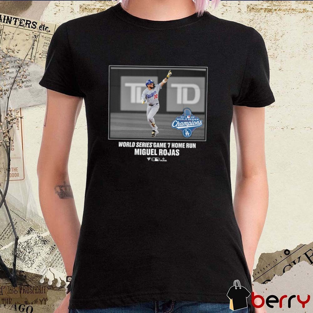 Los Angeles Dodgers Miguel Rojas 2025 World Series Game 7 Home Run Champions Moment Defeat Toronto Blue Jays t-shirt