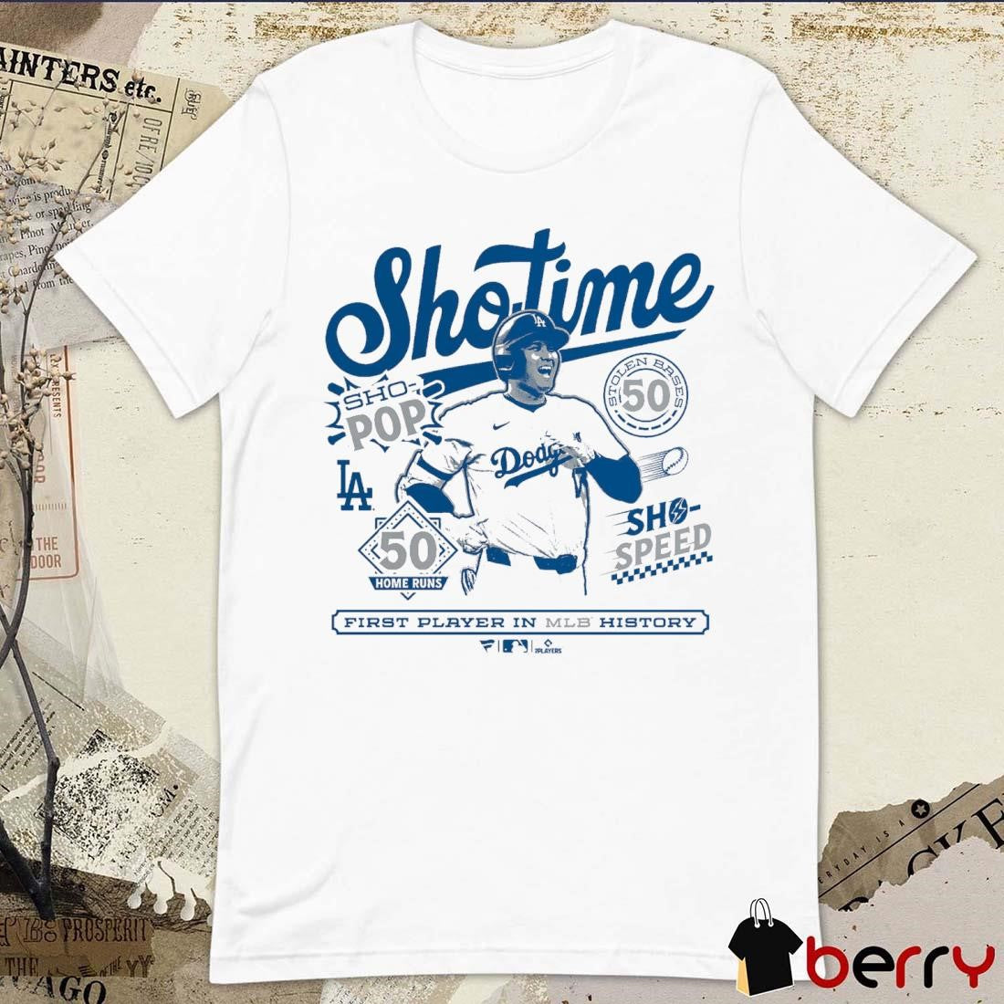 Los Angeles Dodgers Shohei Ohtani 50 50 Club First Player In Mlb History t-shirt