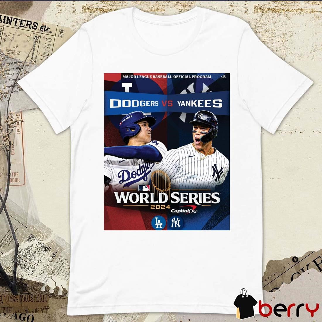 Los Angeles Dodgers Vs New York Yankees MLB Program World Series 2024 Poster t-shirt