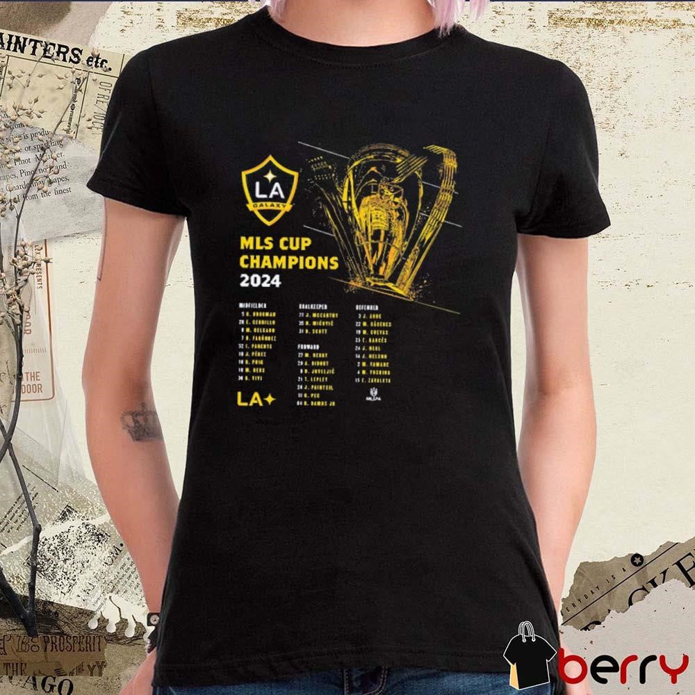 Los Angeles Galaxy 2024 MLS Cup Champions Roster MLSPA 500 Level t-shirt