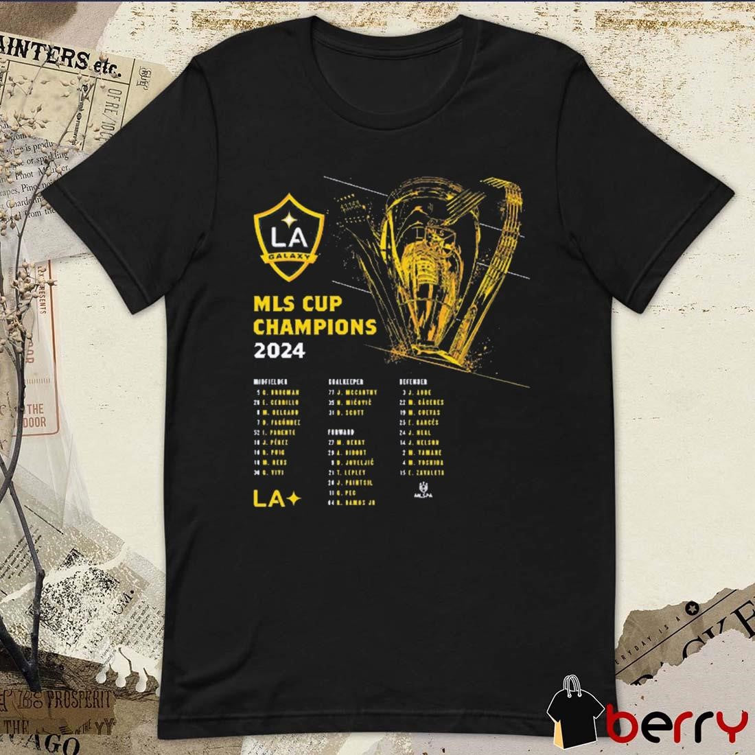 Los Angeles Galaxy 2024 MLS Cup Champions Roster MLSPA 500 Level t-shirt