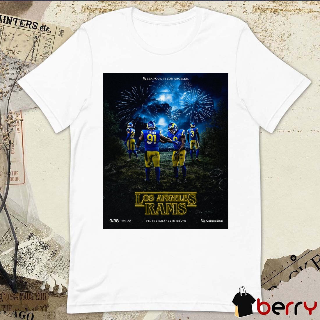 Los Angeles Rams Vs Indianapolis Colts Week Four In Los Angeles 9 28 2025 Poster t-shirt