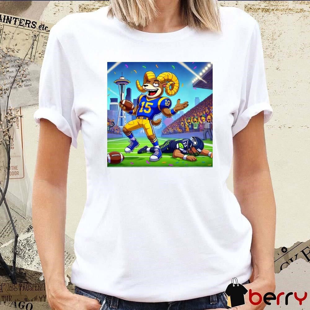Los Angeles Rams Winner Seattle Seahawk Dinner Mascot Poster t-shirt