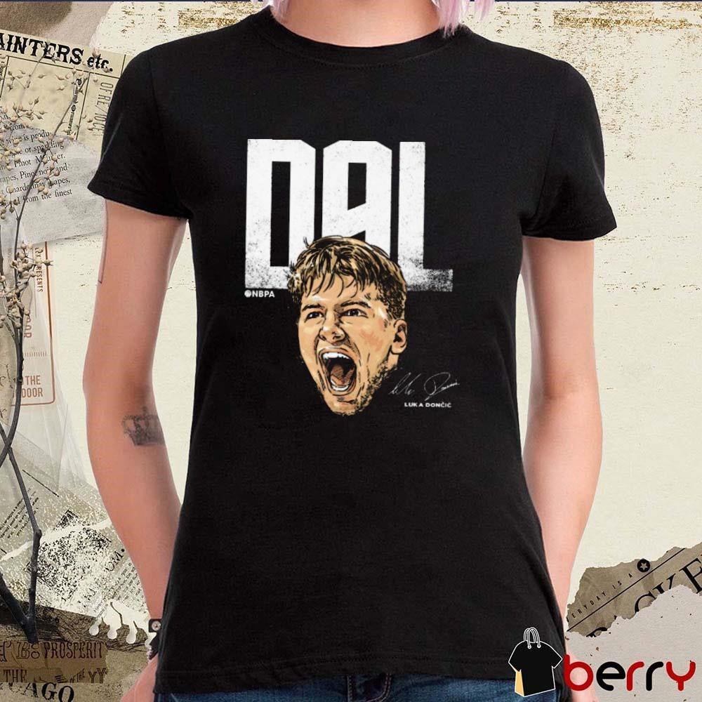 Luka Doncic Dallas Mavericks Portrait City Abbreviation Signature t-shirt