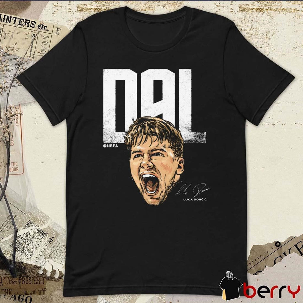 Luka Doncic Dallas Mavericks Portrait City Abbreviation Signature t-shirt