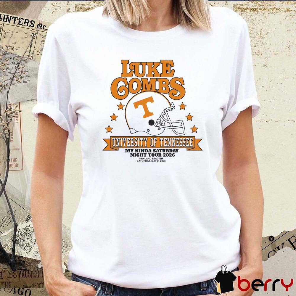Luke Combs University Of Tennessee My Kinda Saturday Night Tour May 2 2026 Neyland Stadium in Knoxville, TN Helmet t-shirt