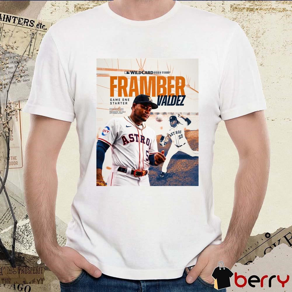 MLB 2024 American League Wild Card Houston Astros Framber Valdez Game One Starter signature t-shirt