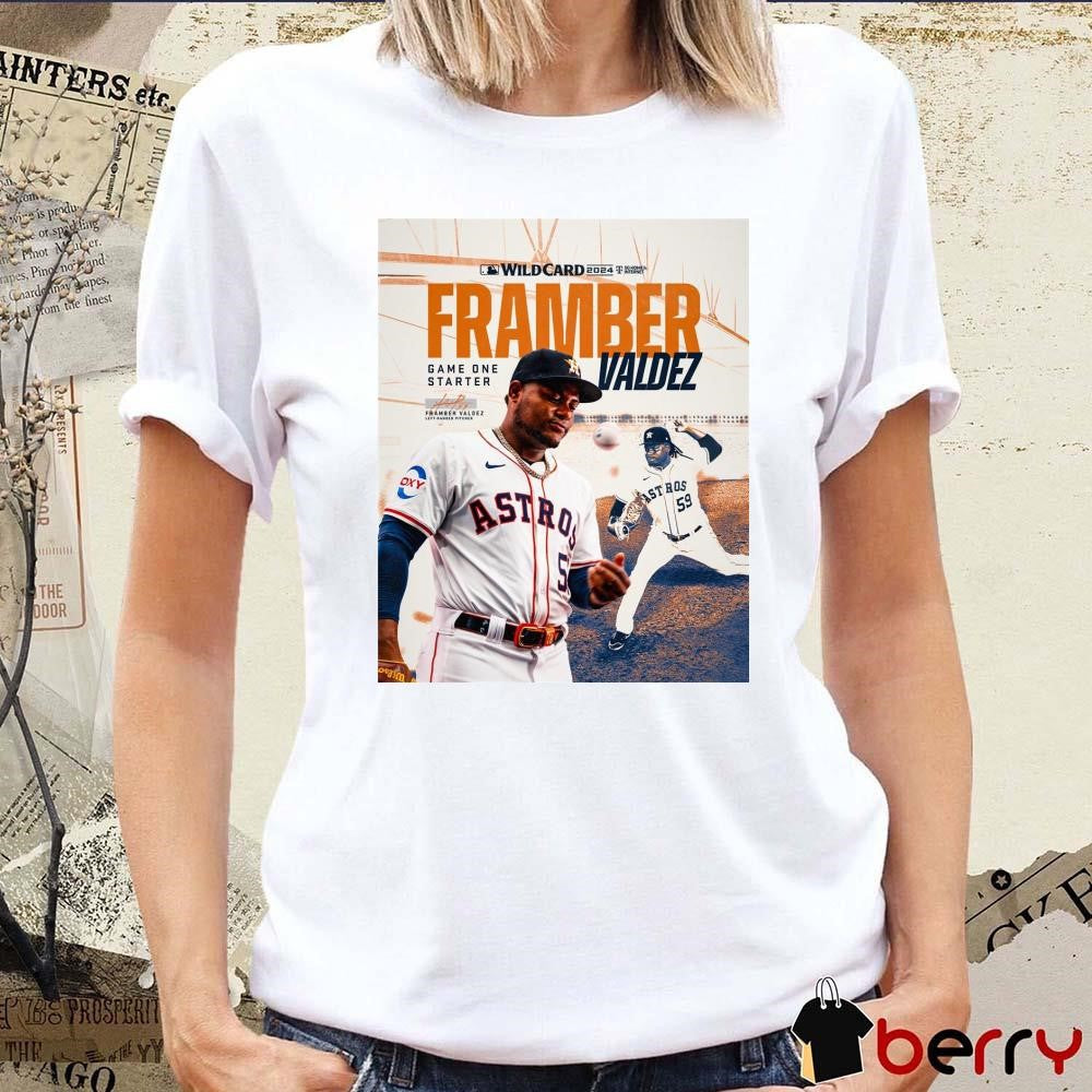 MLB 2024 American League Wild Card Houston Astros Framber Valdez Game One Starter signature t-shirt