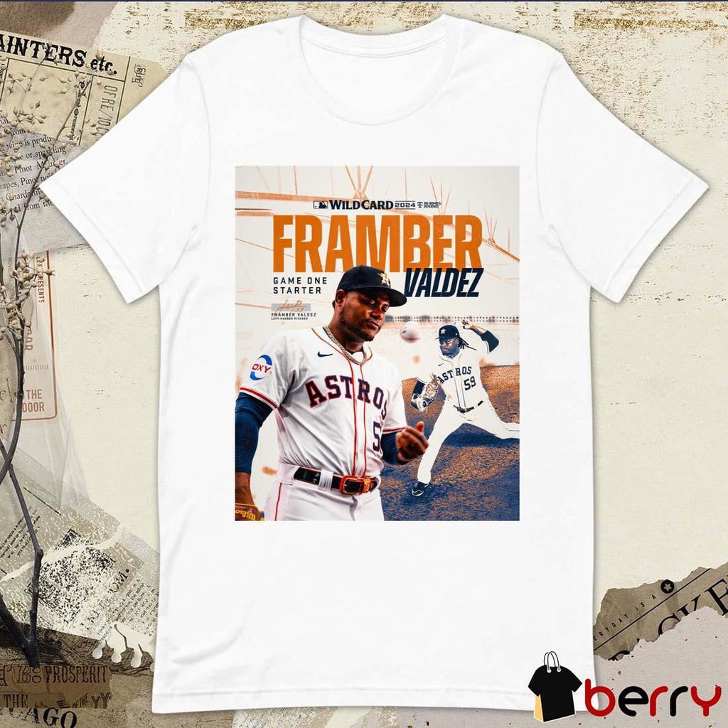 MLB 2024 American League Wild Card Houston Astros Framber Valdez Game One Starter signature t-shirt