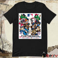 MLB 2025 Postseason Logos Mascot Teams American League and National League Playoffs Poster t-shirt