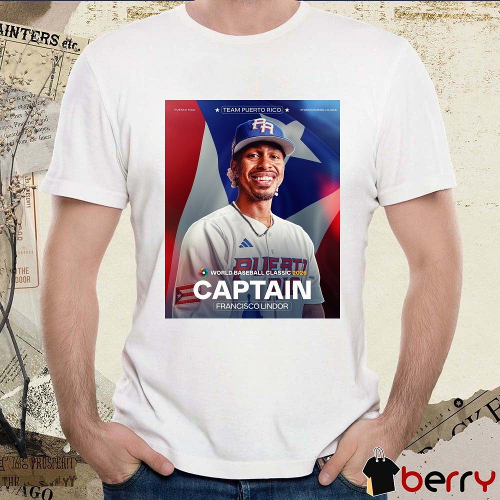 MLB Captain Francisco Lindor Team Puerto Rico World Baseball Classic 2026 Poster t-shirt