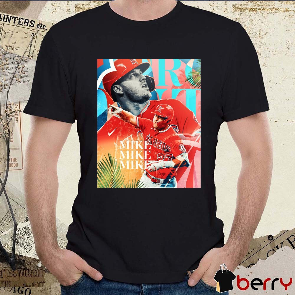 MLB Mike Trout Los Angeles Angels First Long Ball Of 2025 Goes To Straightaway Center Poster t-shirt