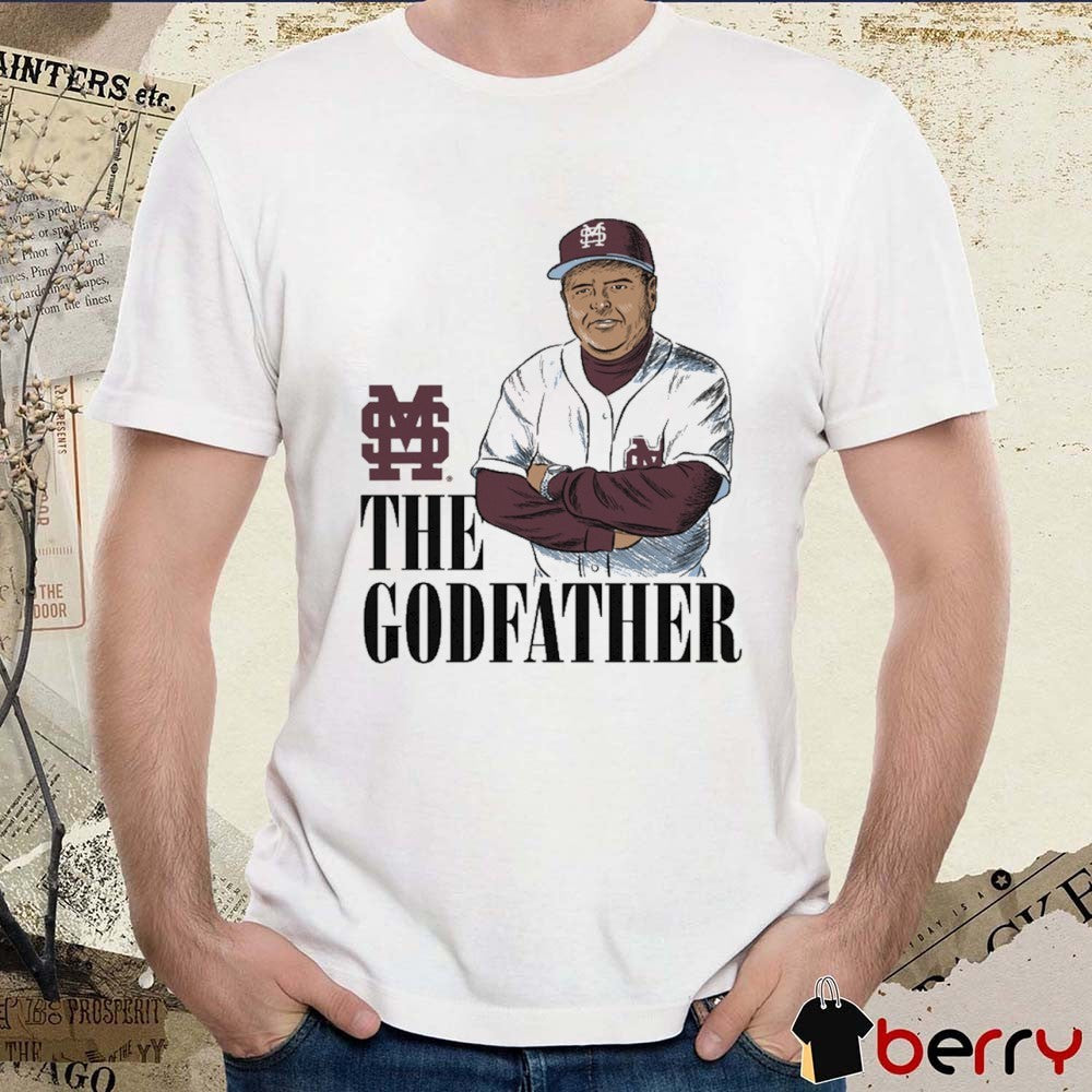 MSU Mississippi State Bulldogs baseball Ron Polk The Godfather Painting t-shirt