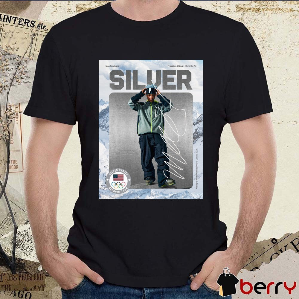 Mac Forehand Freestyle Skiing Men’s Big Air SILVER Signature t-shirt