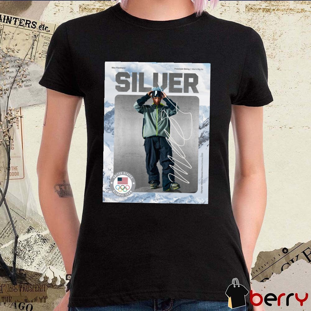 Mac Forehand Freestyle Skiing Men’s Big Air SILVER Signature t-shirt