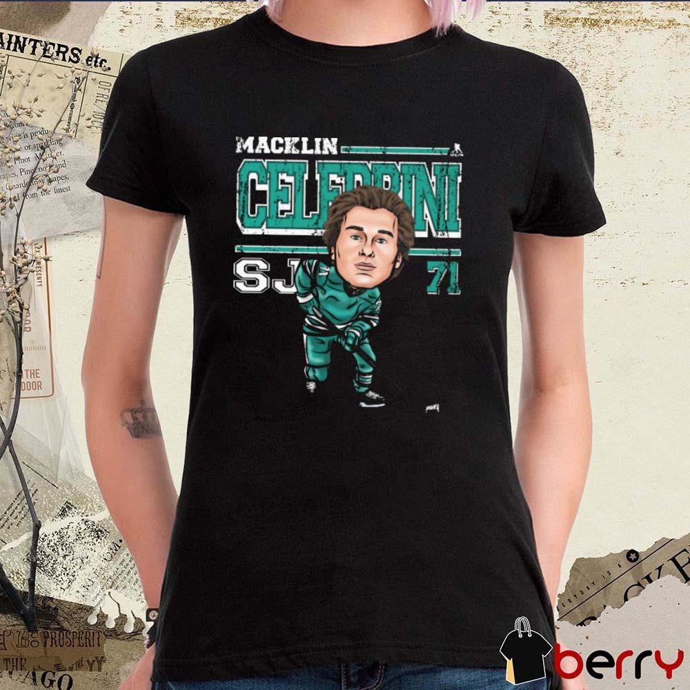 Macklin Celebrini 71 San Jose Sharks Cartoon Vintage t-shirt