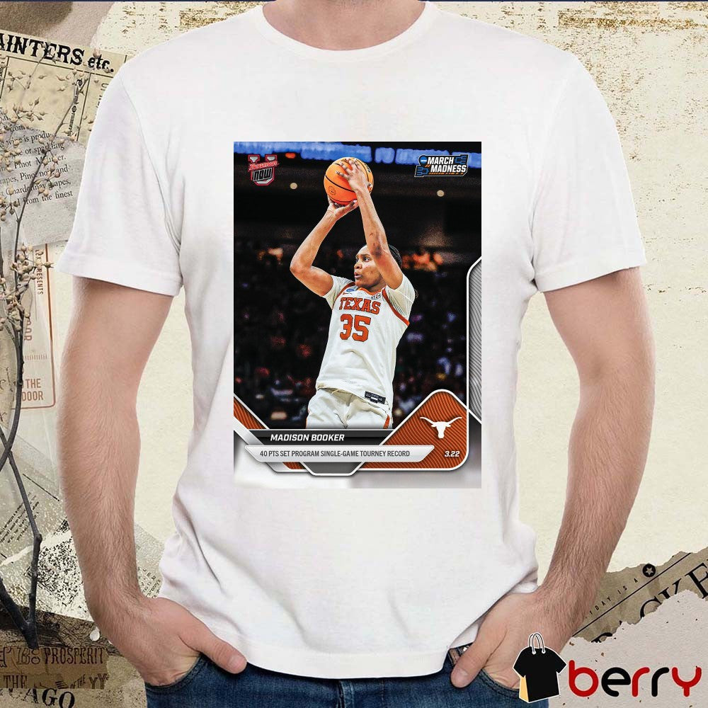 Madison Booker 40pts Set Program Single-Game Tourney Record 2025-26 Bowman U NOW Basketball Card t-shirt