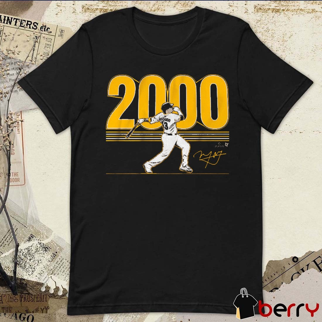Manny Machado 2,000 Hits San Diego Padres MLB Signature t-shirt