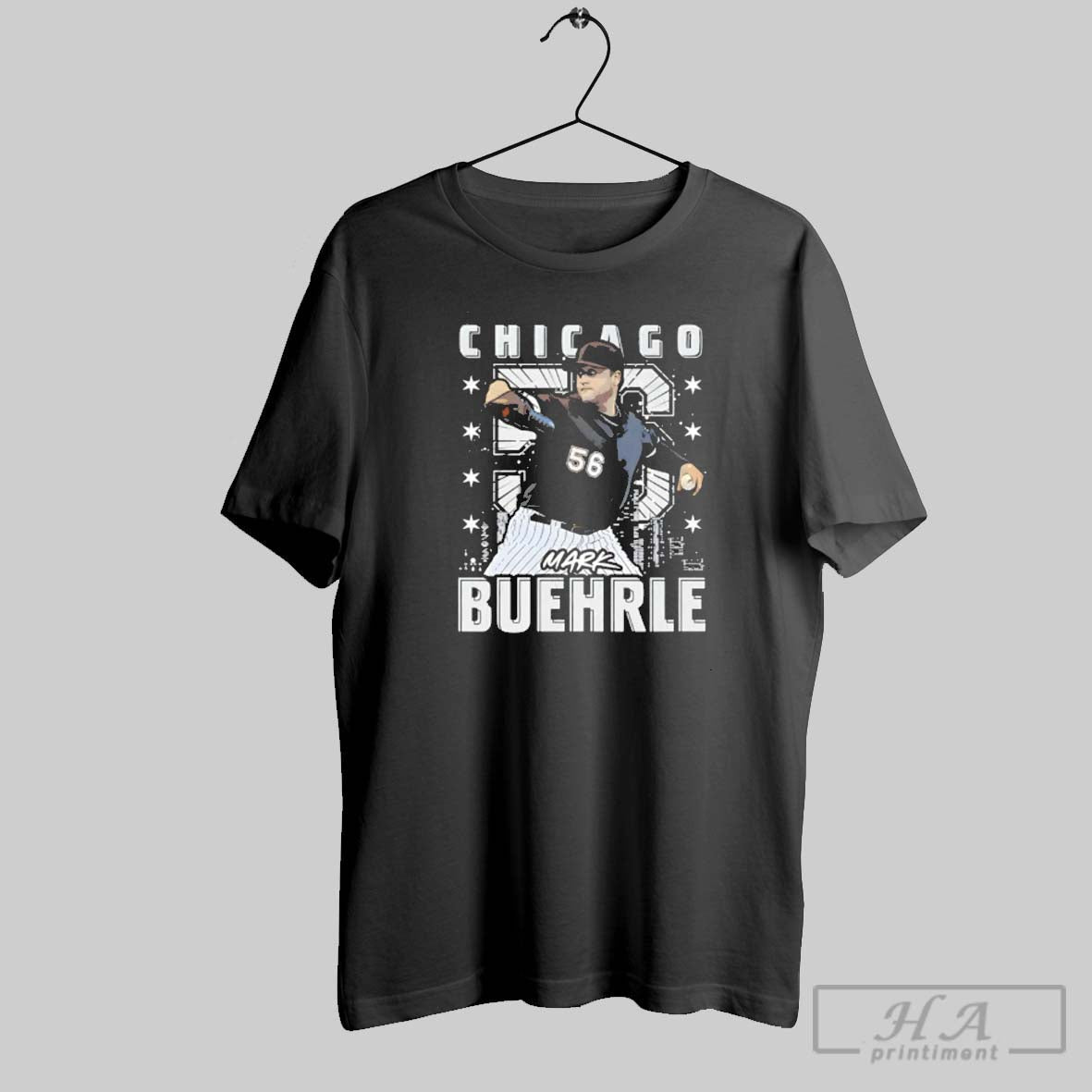 Official Mark Buehrle Chicago White Sox City Skyline Gritty