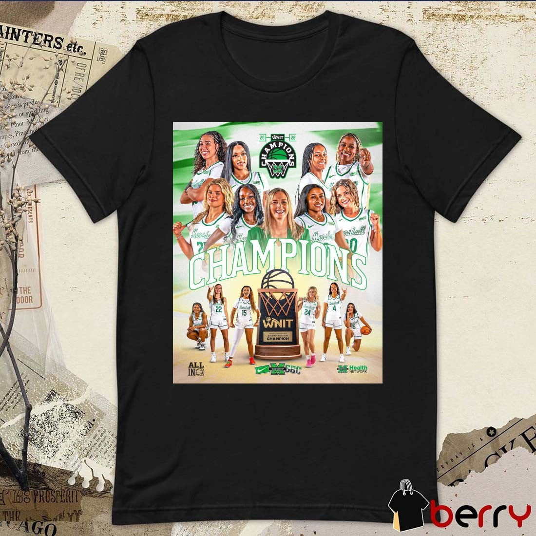 Marshall Thundering Herd Women’s Basketball 2026 WNIT Champions Poster t-shirt