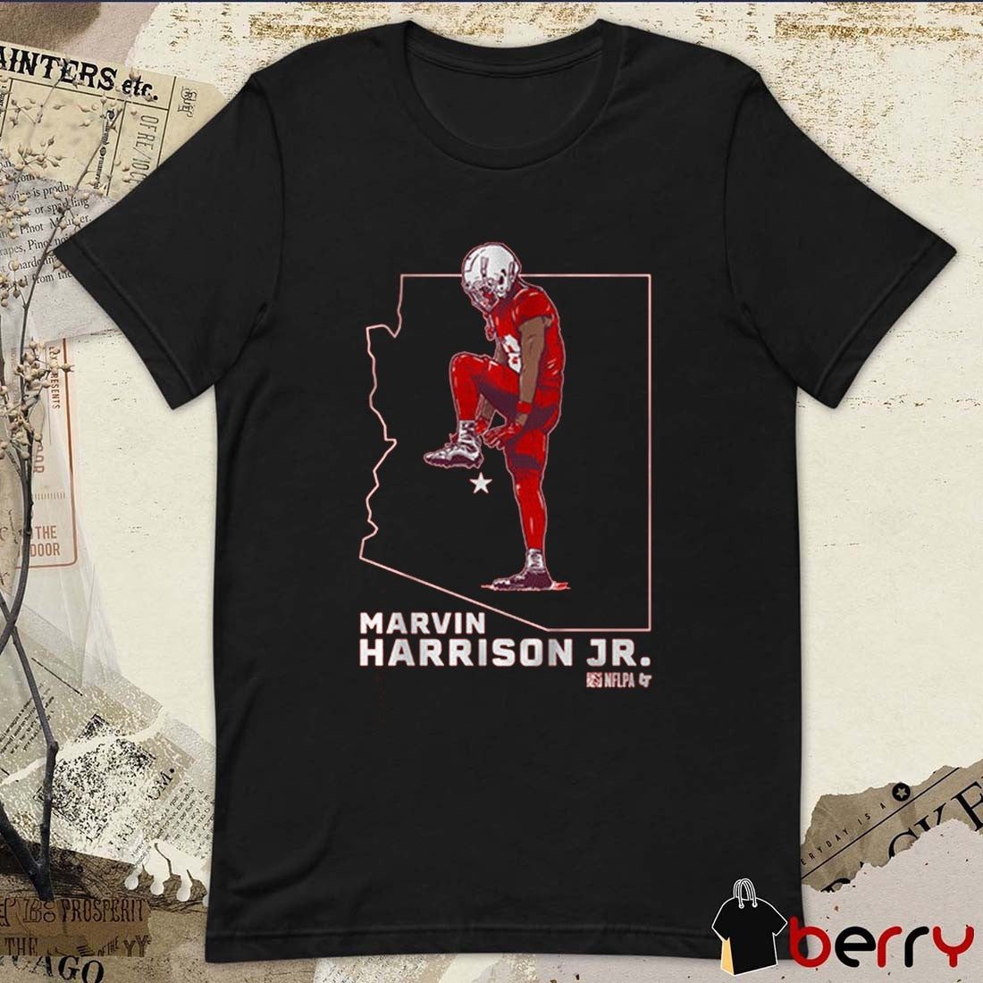 Marvin Harrison Jr State Star Arizona Cardinals NFL Football Painting t-shirt