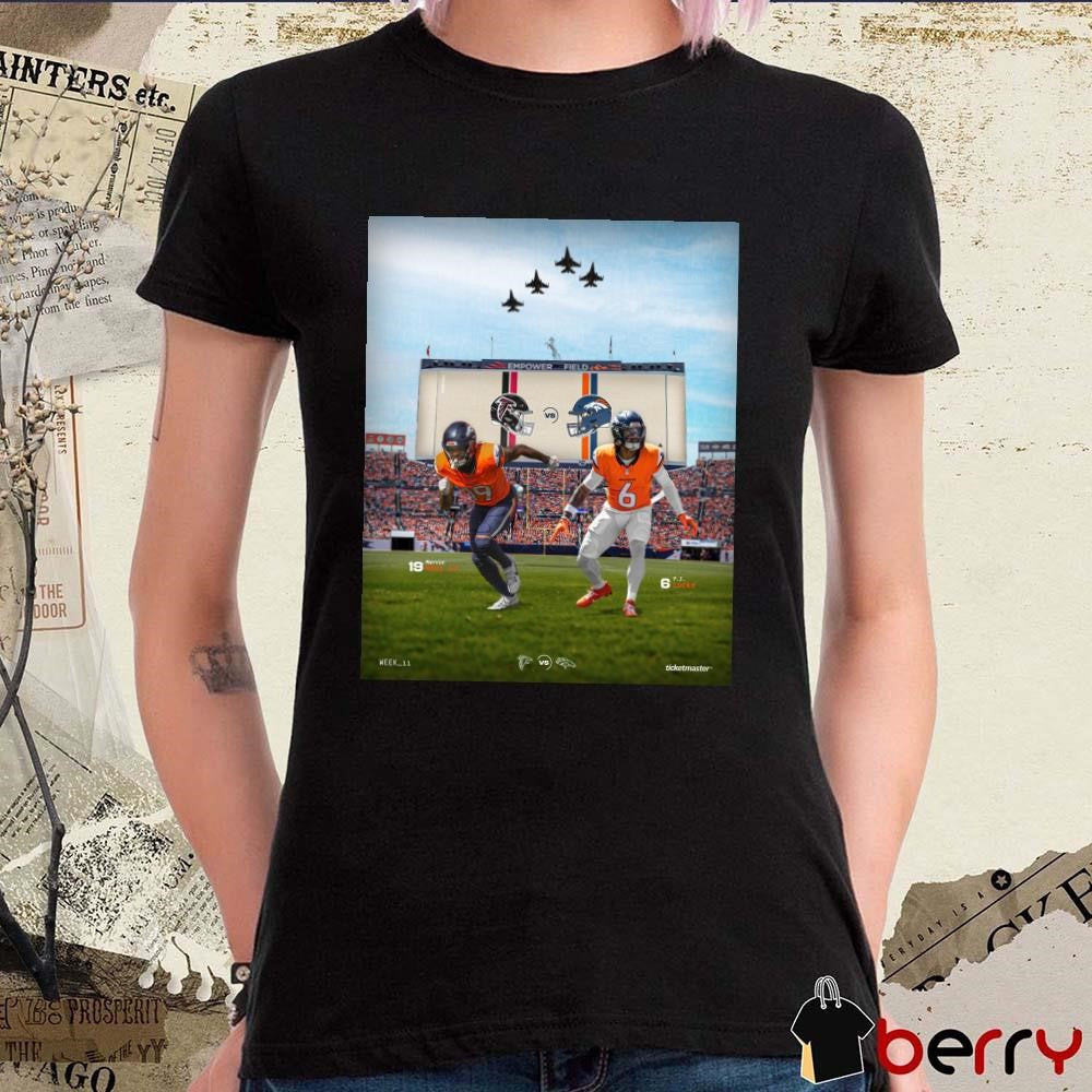 Marvin Mims Jr PJ Locke Denver Broncos Vs Atlanta Falcons Empower Field Week 11 Poster t-shirt