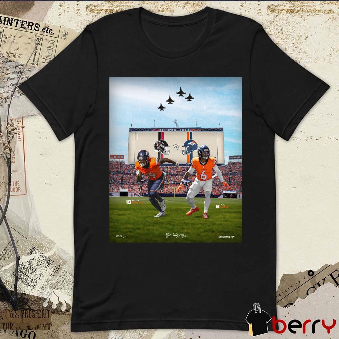 Marvin Mims Jr PJ Locke Denver Broncos Vs Atlanta Falcons Empower Field Week 11 Poster t-shirt