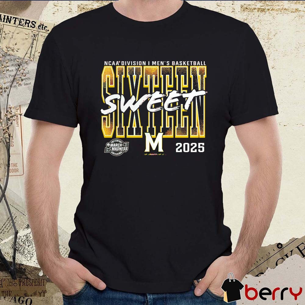 Maryland Terrapins 2025 NCAA Division I Men’s Basketball Tournament March Madness Sweet 16 t-shirt