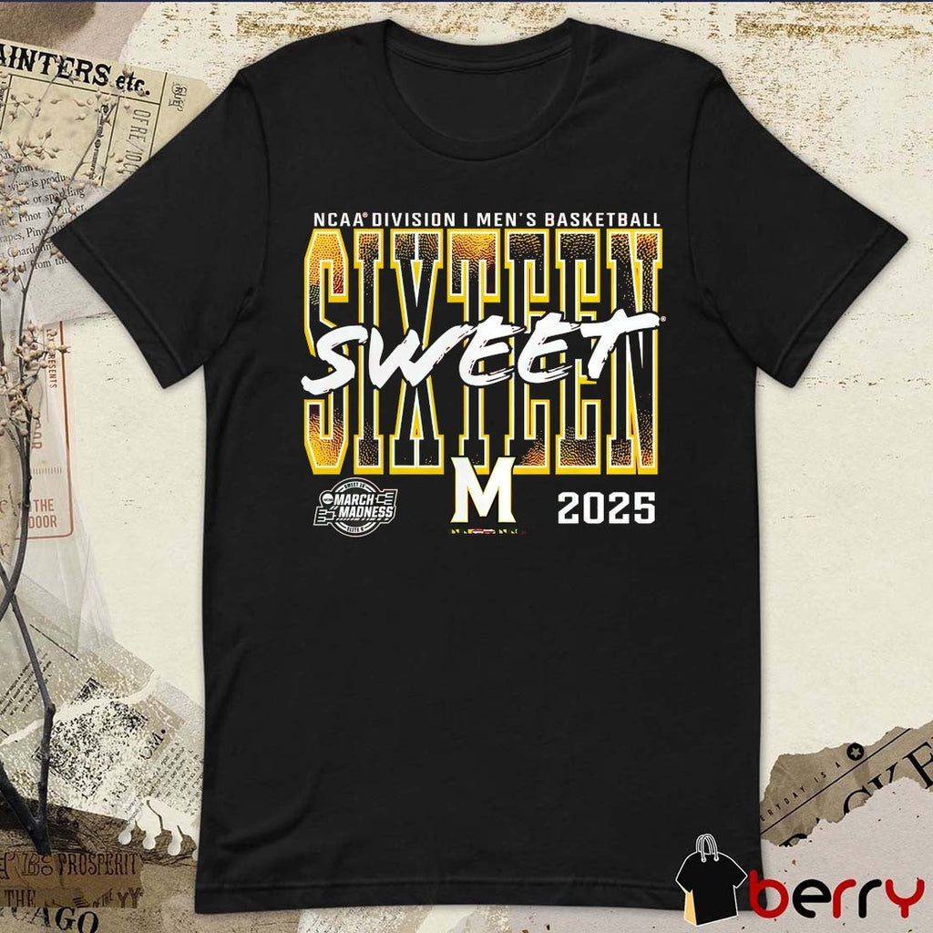 Maryland Terrapins 2025 NCAA Division I Men’s Basketball Tournament March Madness Sweet 16 t-shirt