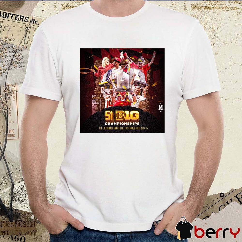 Maryland Terrapins 2026 51 Big Championships The Third Most Among Big Ten Ten Schools Since 2014-15 Poster t-shirt