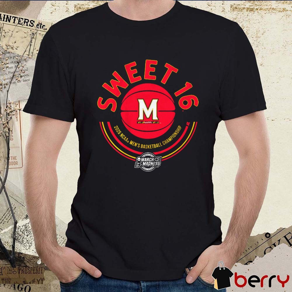 Maryland Terrapins Basketball Sweet Sixteen 2025 NCAA Tournament Men’s Championship March Madness Painting t-shirt