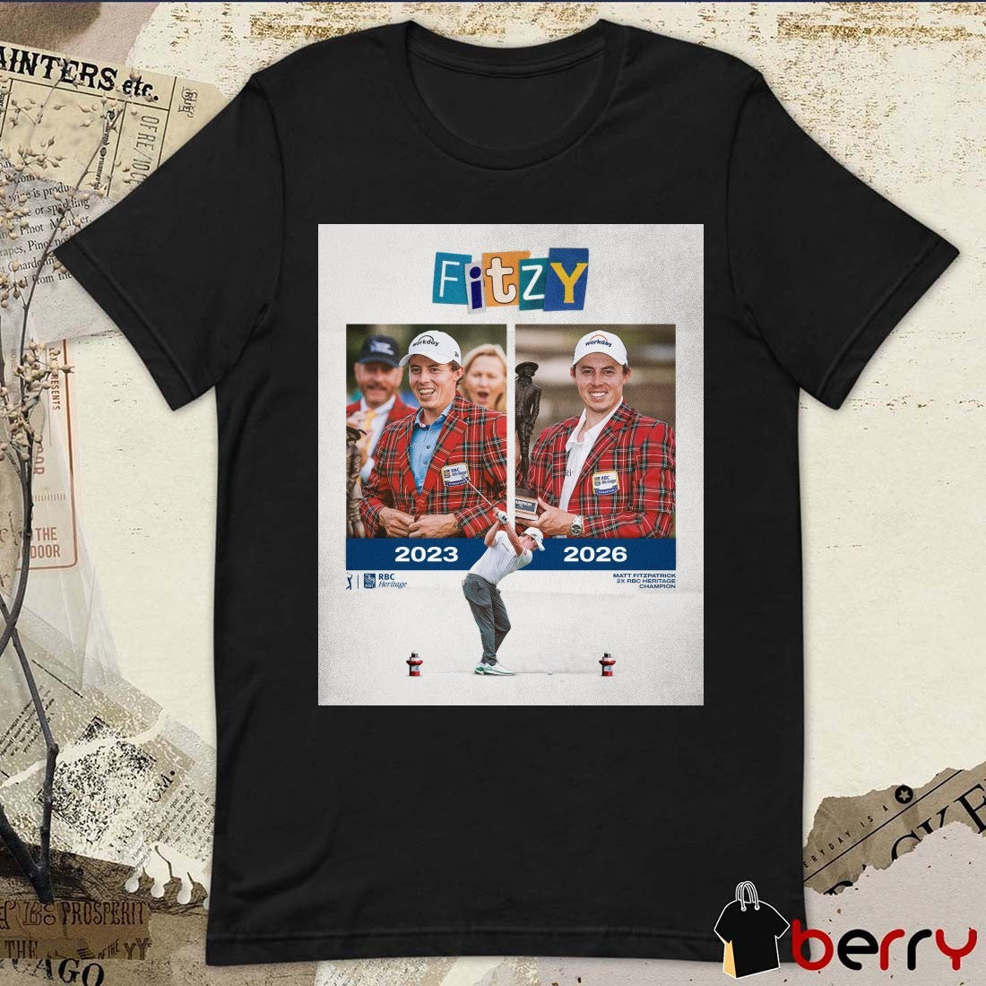 Matt Fitzpatrick 2023 RBC Heritage 2026 2x RBC Heritage Champion Poster t-shirt