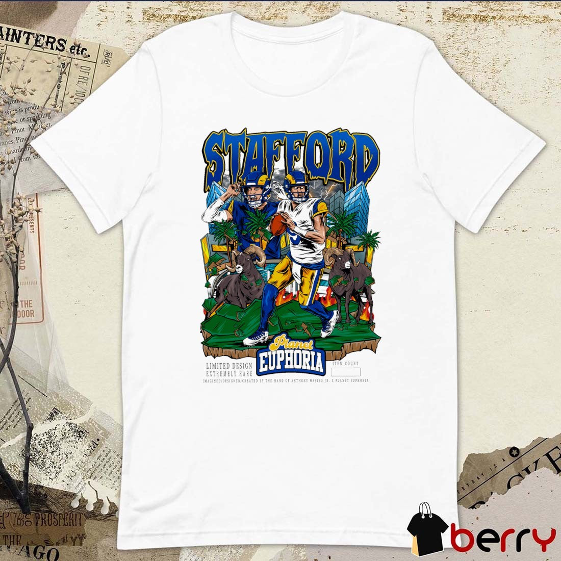Matt Stafford Los Angeles Rams NFL Planet Euphoria Art t-shirt