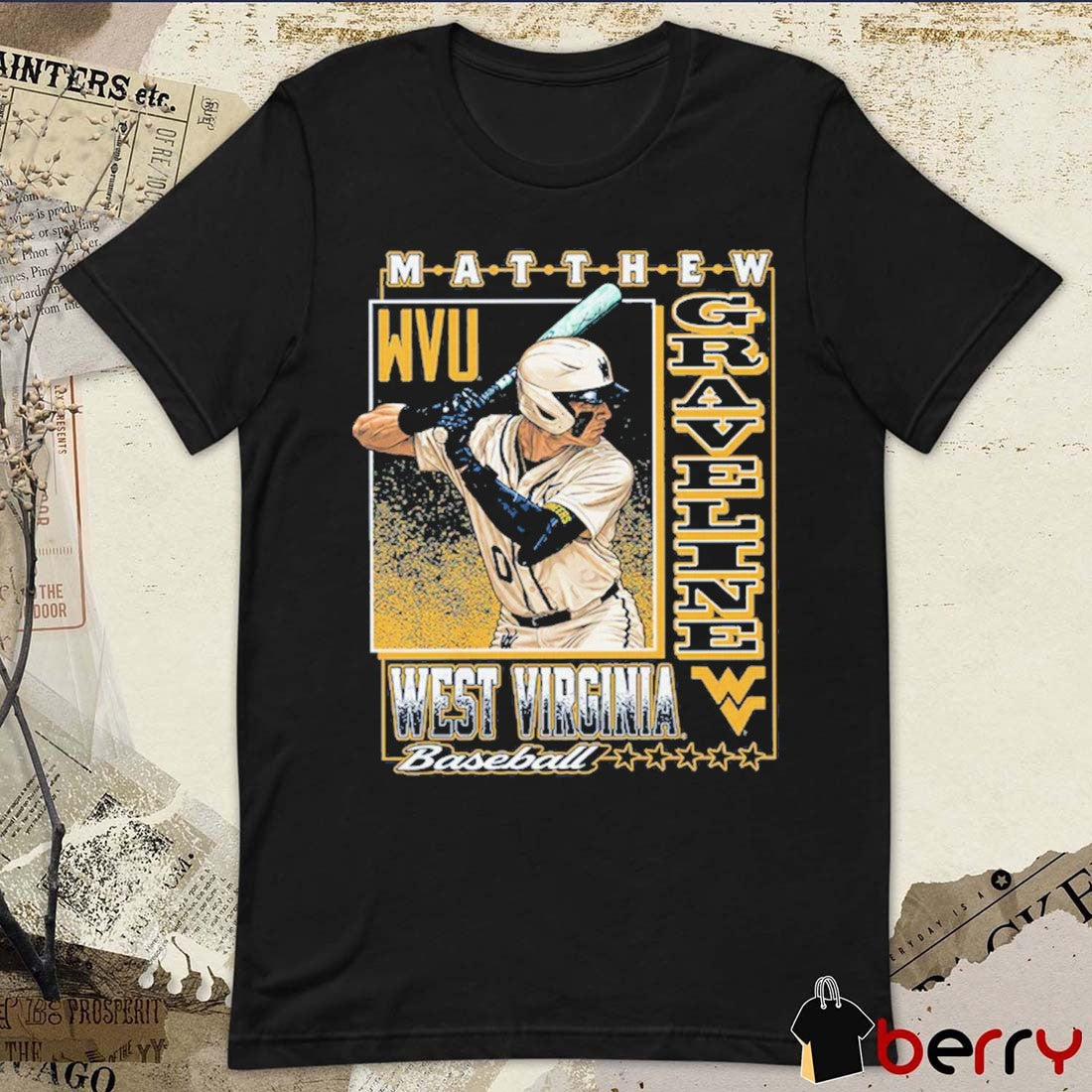 Matthew Graveline NCAA Baseball West Virginia Mountaineers Vintage 2026 t-shirt