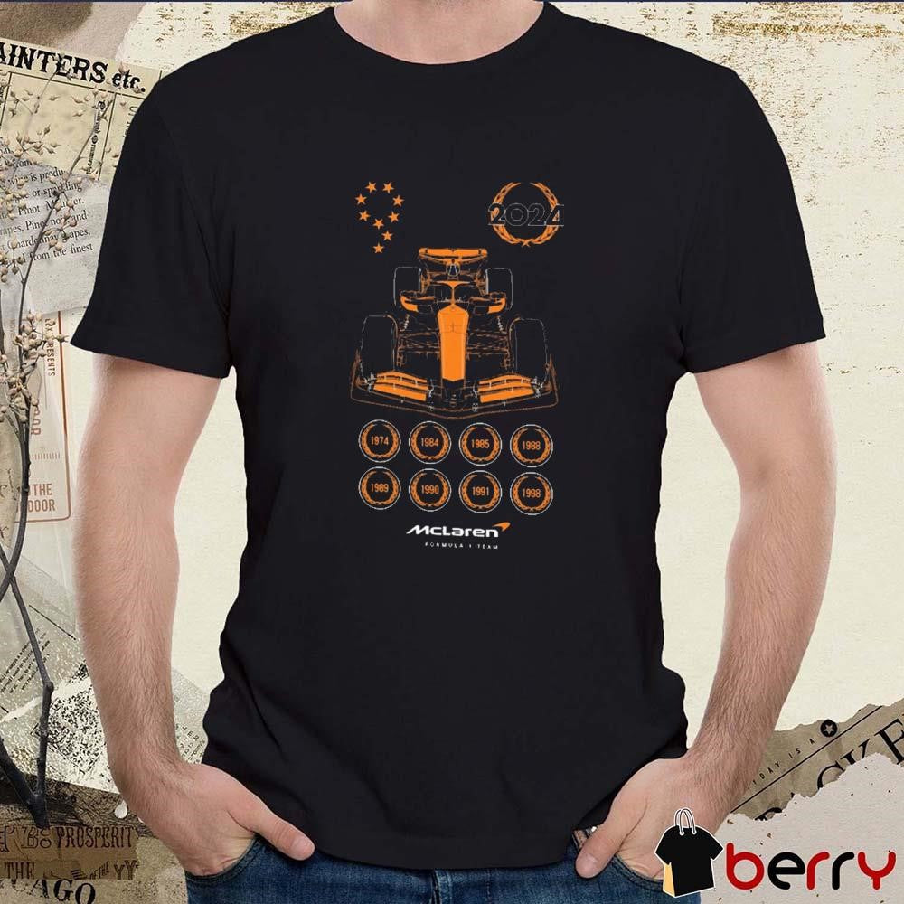 McLaren F1 Team 2024 Constructors’ Cup Champion Race Way 1974-1998 t-shirt