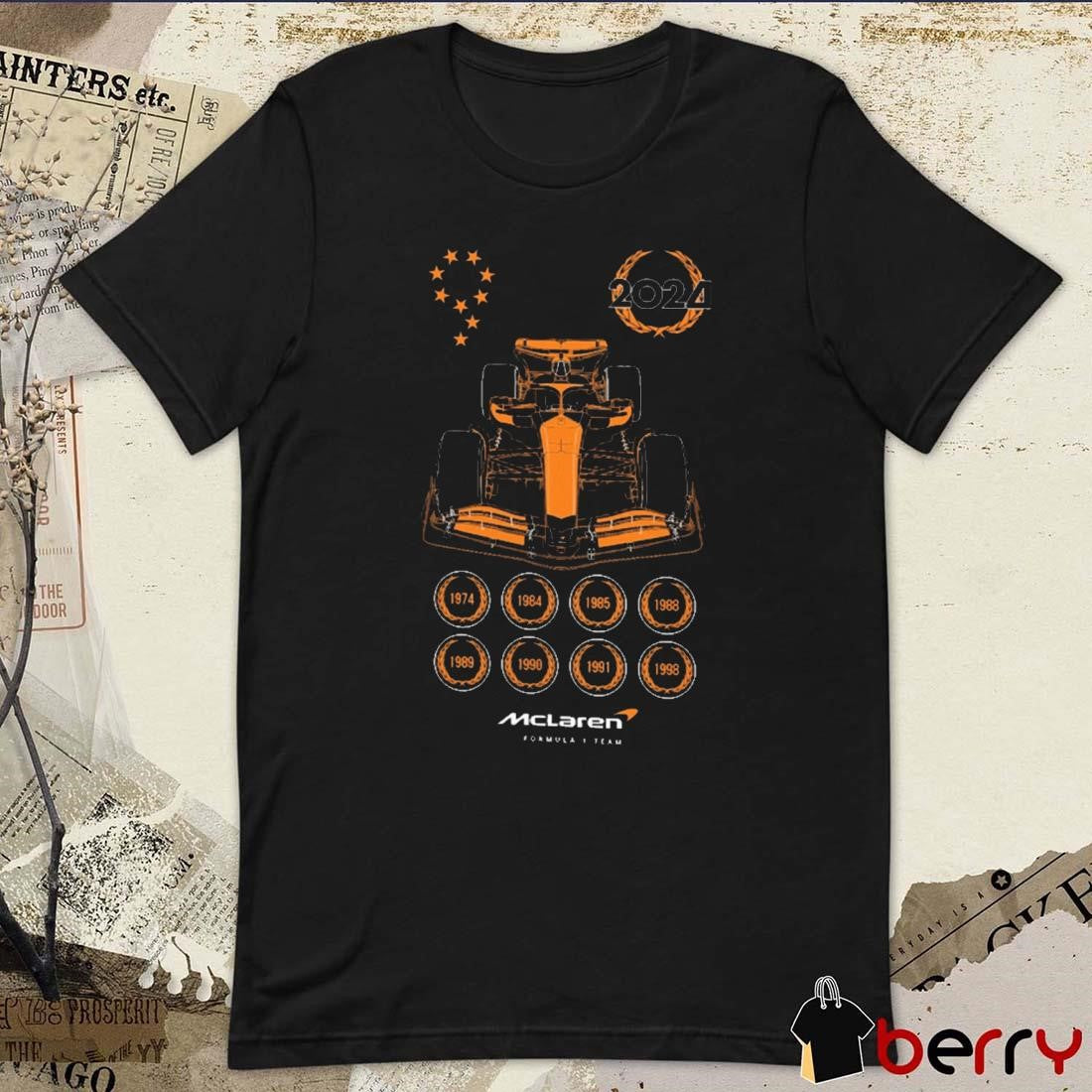 McLaren F1 Team 2024 Constructors’ Cup Champion Race Way 1974-1998 t-shirt