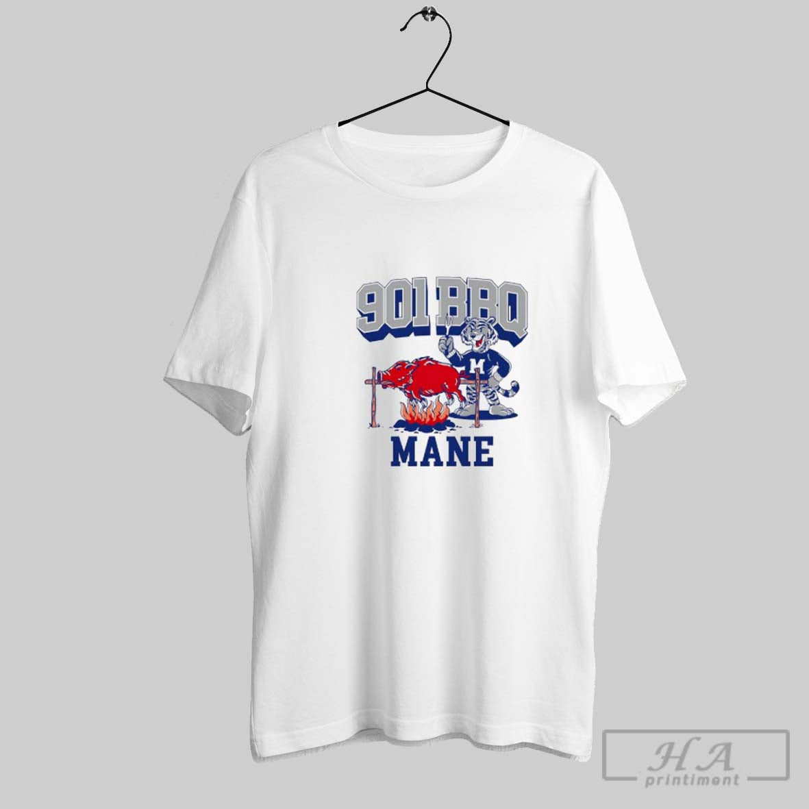 Official Memphis Tigers Vs Arkansas Razorbacks 901 Bbq Mane