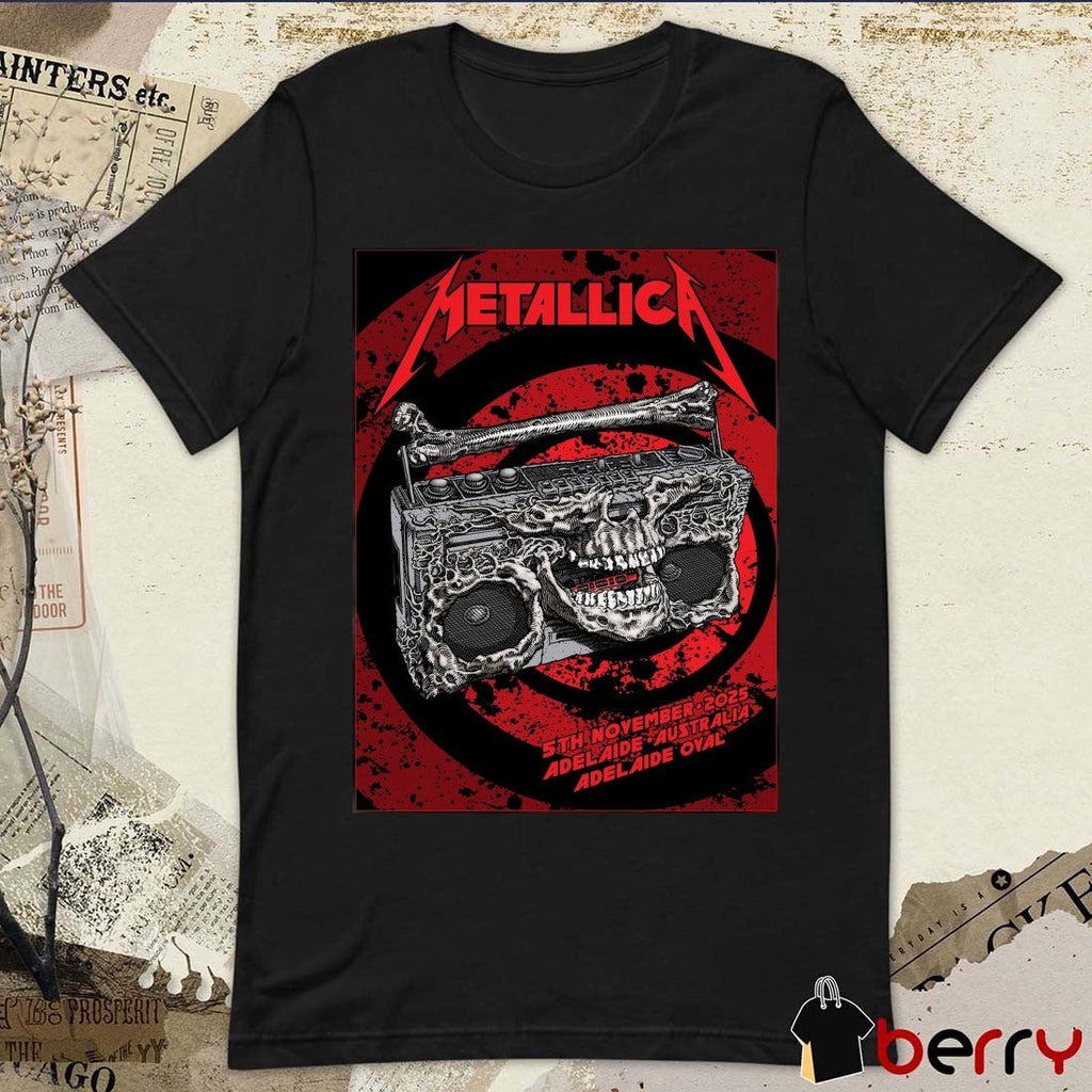 Metallica M72 5th November 2025 Adelaide Australia Adelaide Oval Poster t-shirt