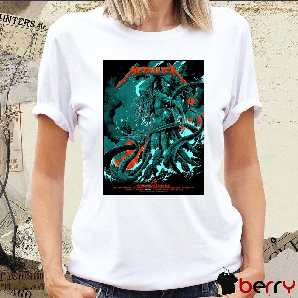 Metallica M72 Tampa North American Tour 2025 Houston Santa Clara Denver Poster t-shirt