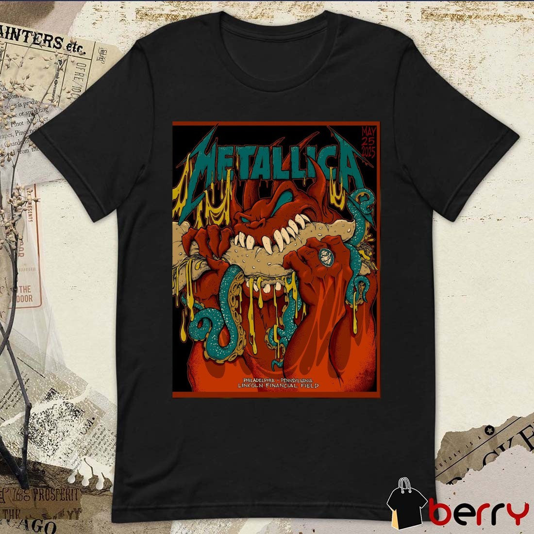 Metallica Philadelphia Pennsylvania Lincoln Financial Field May 25 2025 Poster t-shirt