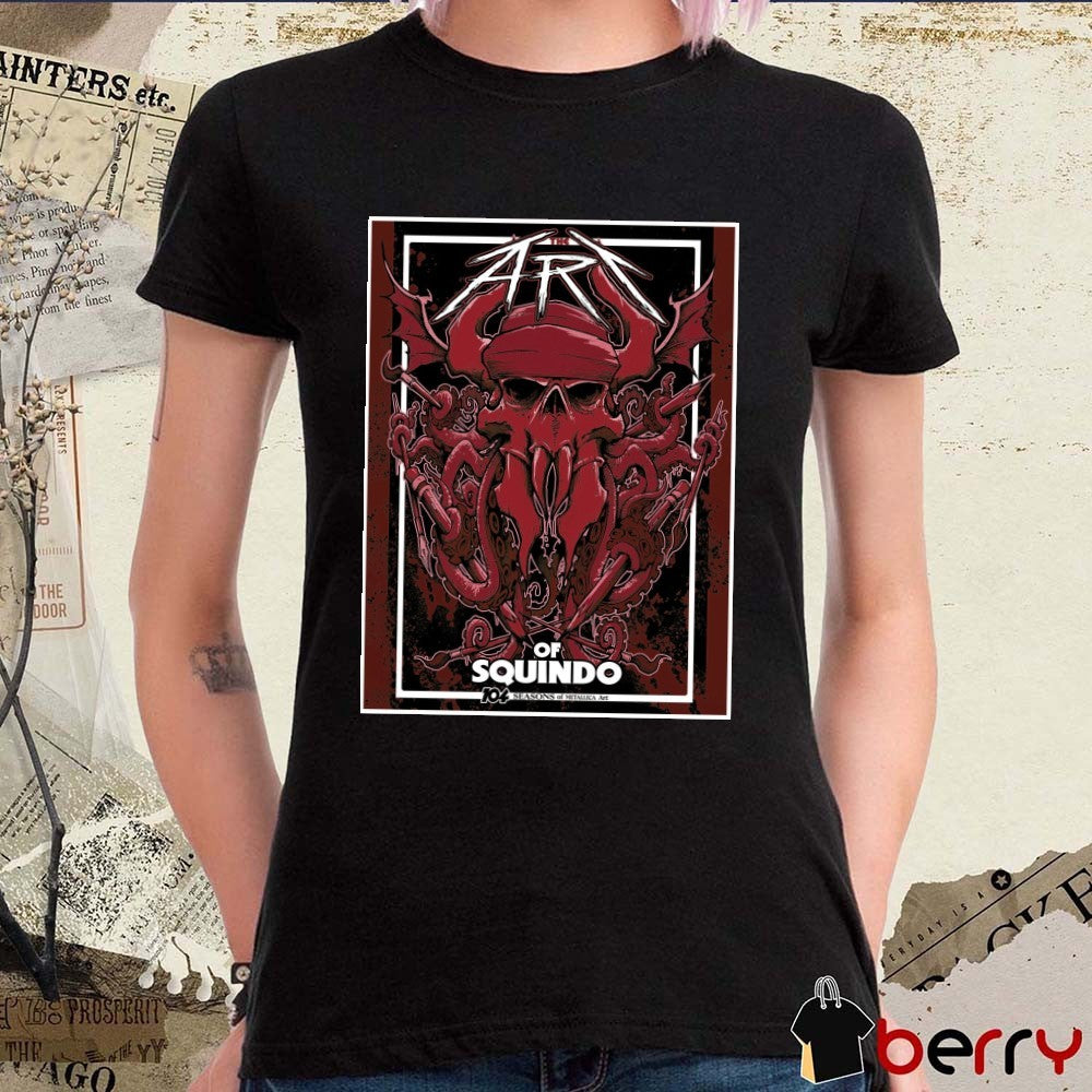 Metallica the Art Of Squindo 104 Seasons Of Metallica Art 2025 Red Edition Poster t-shirt