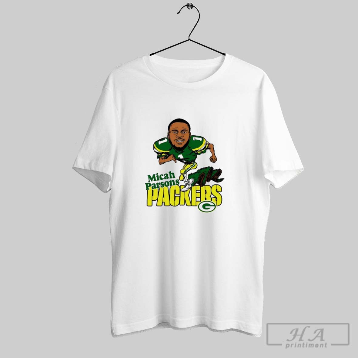 Official Micah Parsons Green Bay Packers Football Homage Bighead Caricature Player Graphic