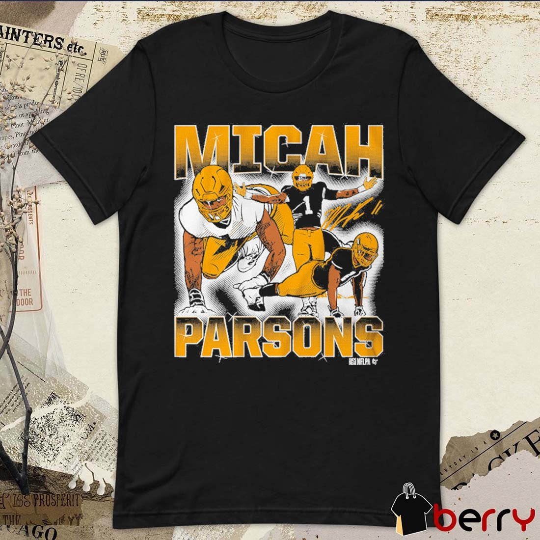 Micah Parsons Masterpiece Green Bay Packers NFL Football Signature Painting t-shirt